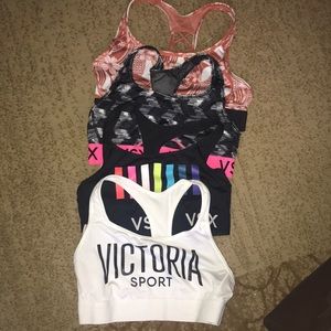 4 medium victoria’s secret sports bras BUNDLE